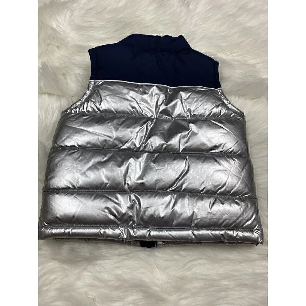 NWT GYMBOREE Silver Puffer Vest Water Boys Size 12-24 Months Resistant Fabric